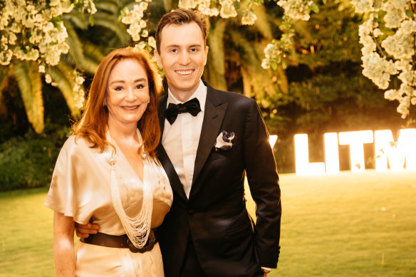 Mother and son: Ros and Robert Oatley at the White Caravan fundraiser the family hosted in 2018.