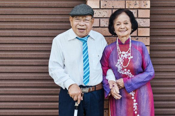 Phan Giang Sang and To Kim Châu. “My secret to staying married is: if she wants something, you do it,” says Sang.
