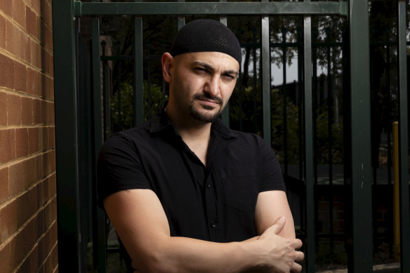 Michael Mohammed Ahmad outside Punchbowl Boys High School, where he was a student. 
