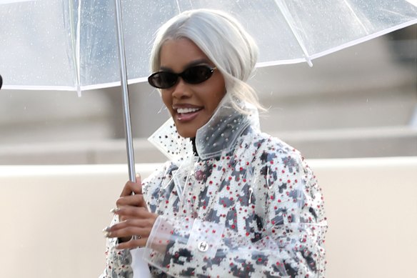 Actor and musician Teyana Taylor at Paris Fashion Week last month.