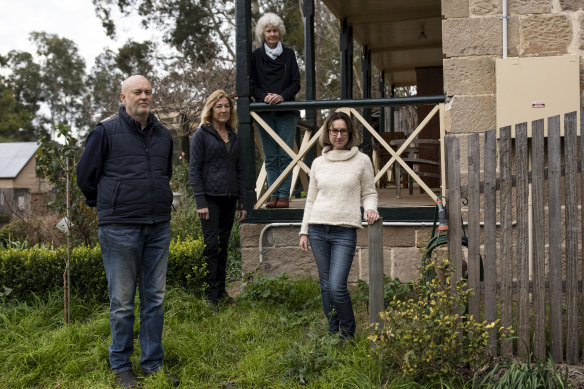 Digging in: members of the Wollombi Valley Progress Association say they will fight against mining near their town. From left: Euan Wilcox, Simone Smith (president), Chris Davey and Daniela Riccio.