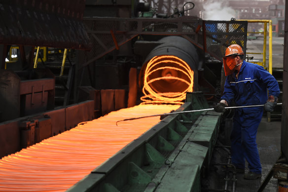 Iron ore prices are tumbling as supply builds in China’s mills.