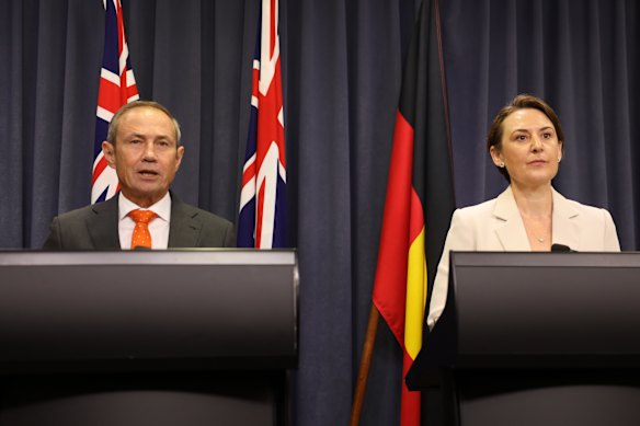 WA Premier Roger Cook and Energy Minister Amber-Jade Sanderson.