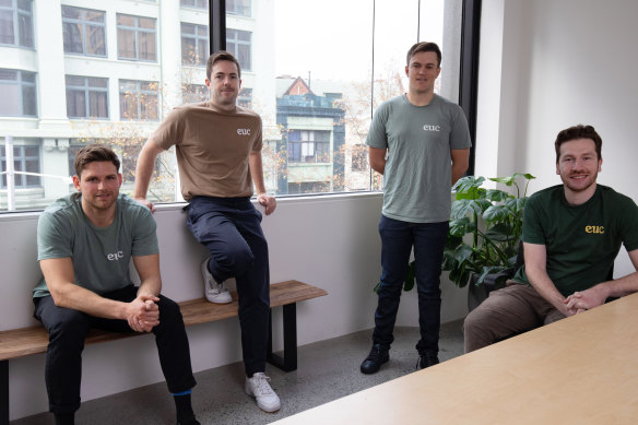 The team from Eucalyptus: From left: Benny Kleist, Charlie Gearside, Tim Doyle, Alexey Mitko.