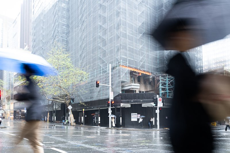Demolition is underway at the Halo tower site in central Sydney.