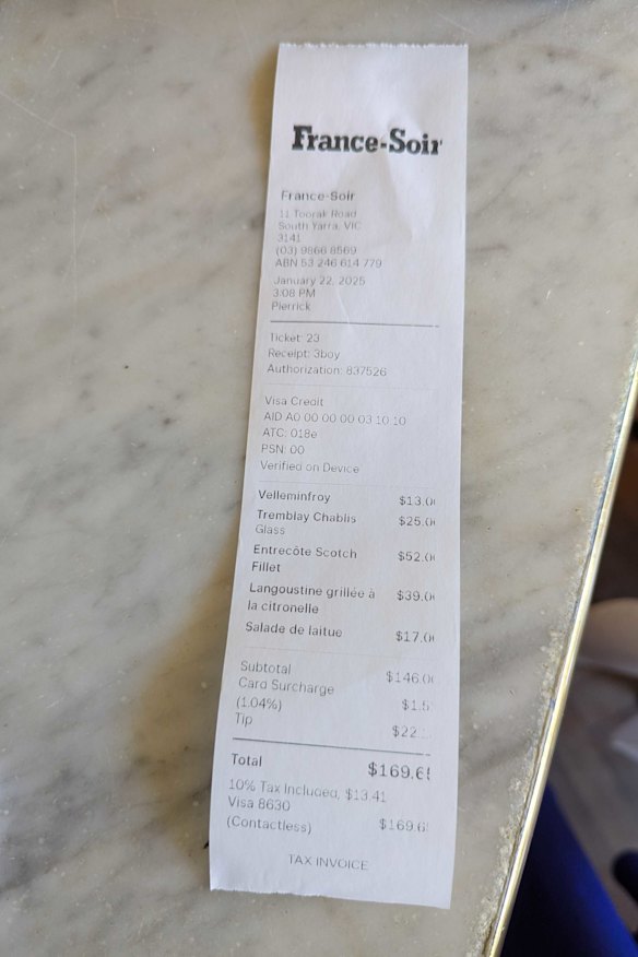 The bill at France-Soir.