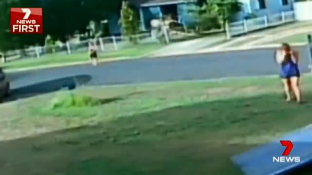Footage captures the immediate aftermath of the toddler being hit in the driveway.