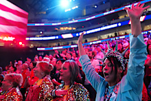 People attend the Republican convention, Wednesday, Sept. 9, 2026, in Dallas.