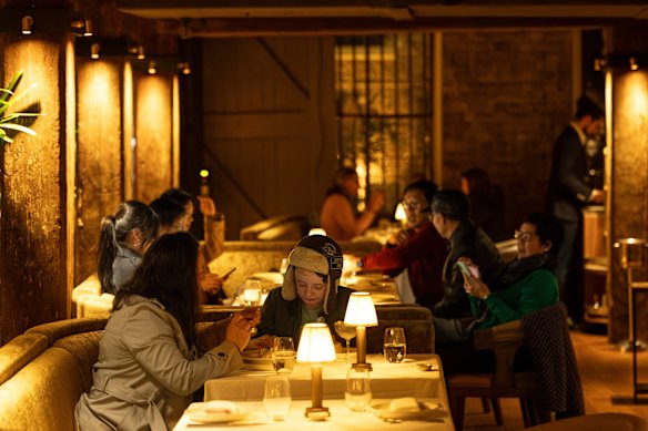 The tables are generously spaced, but the room is cavernous.   