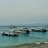 Tour boats anchored at Nusa Penida, a top snorkelling destination in Bali.