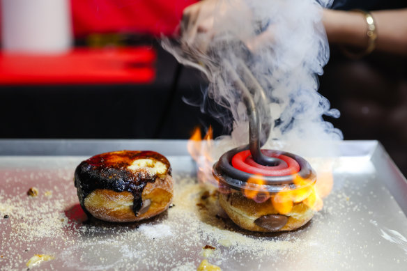 Jaffa chocolate Berliner donuts at Vivid Fire Kitchen.