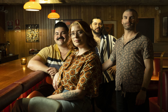 From left: Sebastian ‘Cosmo’ Soto, Alicia Clarke, Michael Jury and Glynn Firth at Double Deuce Lounge.