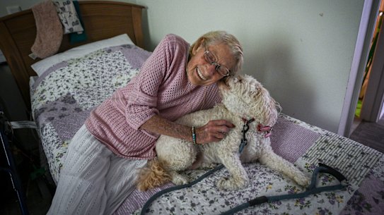 Daphne Wilson and her cavoodle Annie.