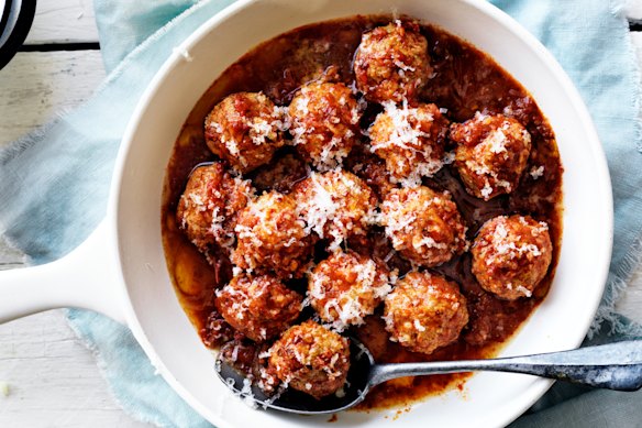 Meatballs in chipotle sauce.
