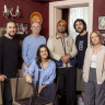 From left: Dan Puskas from Sixpenny, Corner 75’s outgoing owner Paul Varga, incoming chef Carley Scheidegger, Jean-Paul El Tom and Alex Kelly of Baba’s Place, and new restaurant manager Alice Tremayne.