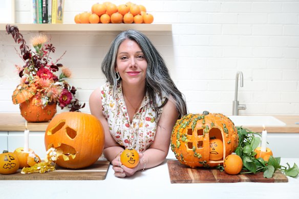 Sarah Kiryshin and pumpkin friends.