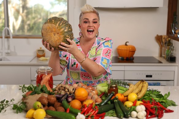 A wonky pumpkin is the hero of Jane de Graaff's budget veg box. 