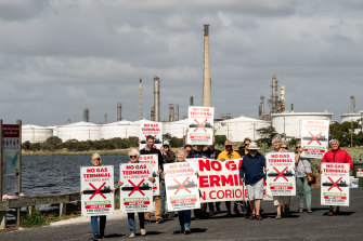 Geelong residents are concerned about a proposal to locate a gas import terminal at Viva Energy’s refinery. 