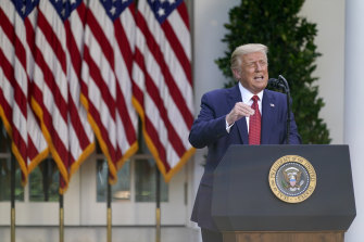 US President Donald Trump at the White House on Tuesday, shortly after he signed the legislation.