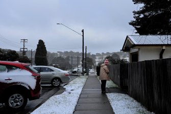 Oberon, where the temperature dropped to 0 degrees, has been blanketed by snow.