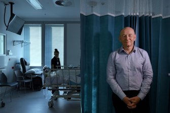 Professor Simon Finfer in the ICU at Sydney Adventist Hospital in Wahroonga.