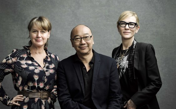 "We have been living with massive uncertainty": Cate Blanchett (right) with fellow co-creators of Stateless Elise McCredie and Tony Ayres.