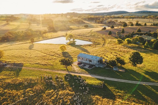 An old shearing shed has been transformed into a five bedroom luxury retreat.