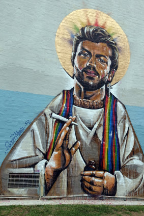 Scott Marsh's George Michael mural was painted on private property. 