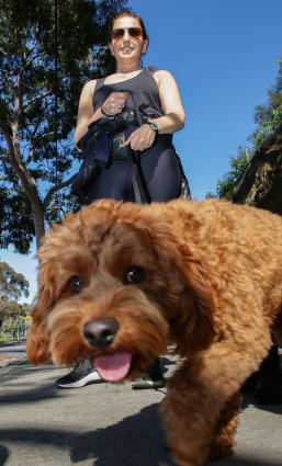 Louise Shostak, with Chichi the cavoodle