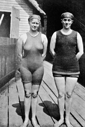 Mina Wylie and Fanny Durack pictured at the 1912 Stockholm Olympics.