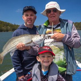 Get the whole family involved in fishing this summer. Pictured: Ben Caddaye, Jim Caddaye and Liam Caddaye.