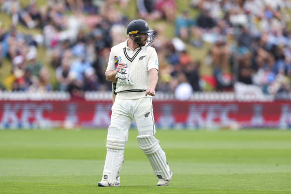 Glenn Phillips was Nathan Lyon’s fifth wicket.