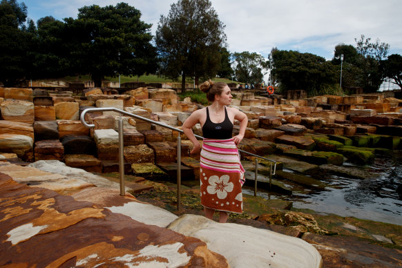 Emily Kaine swimming on her lunch break at Marrinawi Cove at Barangaroo