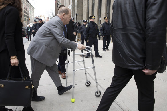 Harvey Weinstein arrived in court last week for the start of jury selection in his trial. 