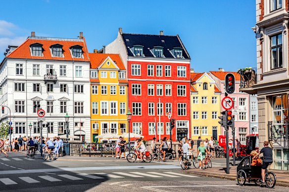 Copenhagen’s Nyhavn port features colourful medieval houses.