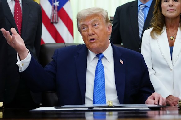 President Donald Trump in the Oval Office of the White House on Wednesday.