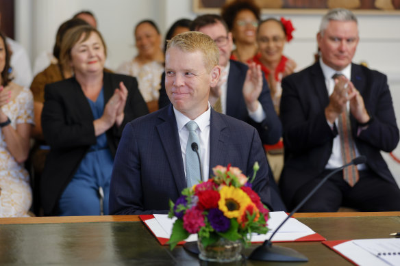 Chris Hipkins is sworn in as New Zealand’s next prime minister.