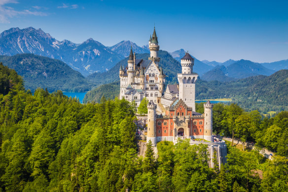 Neuschwanstein Castle, the 19th century Romanesque Revival palace.