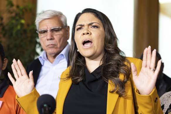 Together again ... Warren Mundine and Senator Jacinta Nampijinpa Price.