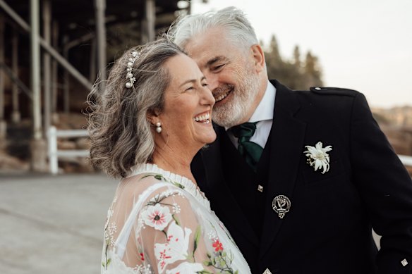 Publisher Fiona Inglis and Cathal de Burca at their 2025 wedding. “I didn’t need to be rescued,” she says – and could have continued living solo.