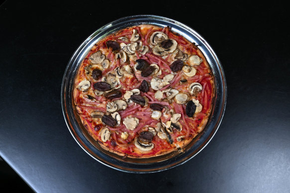 The restaurant fave: capricciosa pizza.