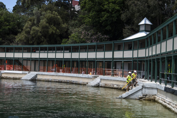 Work being carried out on the baths in November 2020.