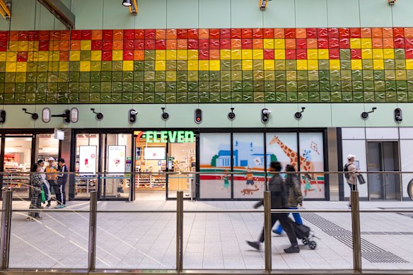 Patricia Piccinnini’s colourful mosaic at Parkville Station