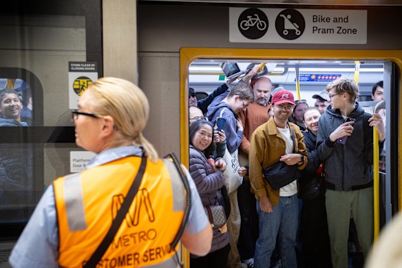 The first service arrives at Anzac station.