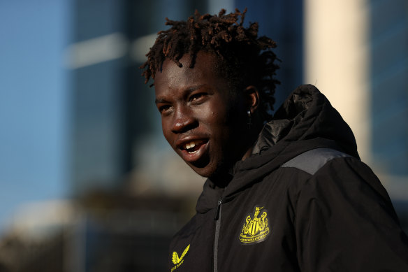 Garang Kuol is in Melbourne this week with Newcastle United.
