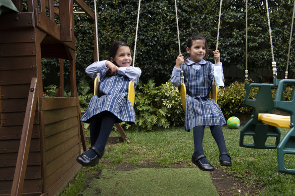 Twin sisters Maya and Noa Sandler won’t be wearing masks when they go back to school, their father David says.