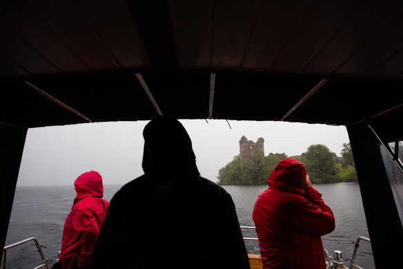 Searchers on board the Deepscan during the biggest search for the Loch Ness monster in decades.