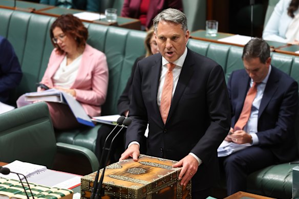 Acting Prime Minister Richard Marles during question time at Parliament House.