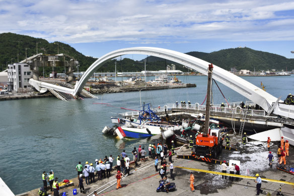 Nanfango bridge is a tourist attraction in eastern Taiwan.