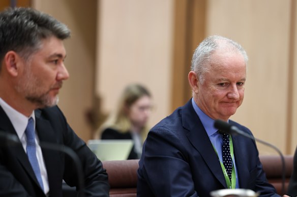 ABC boss Hugh Marks faced a barrage of questions in Canberra on Thursday.